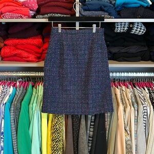 Vintage Paul Harris navy/green/purple 78% wool plaid skirt size 10